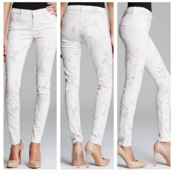 J Brand Super Skinny Ghost Rose Jeans - Picture 1 of 9